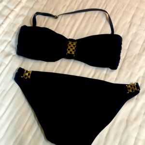 Michael Kors black bikini with metal accents